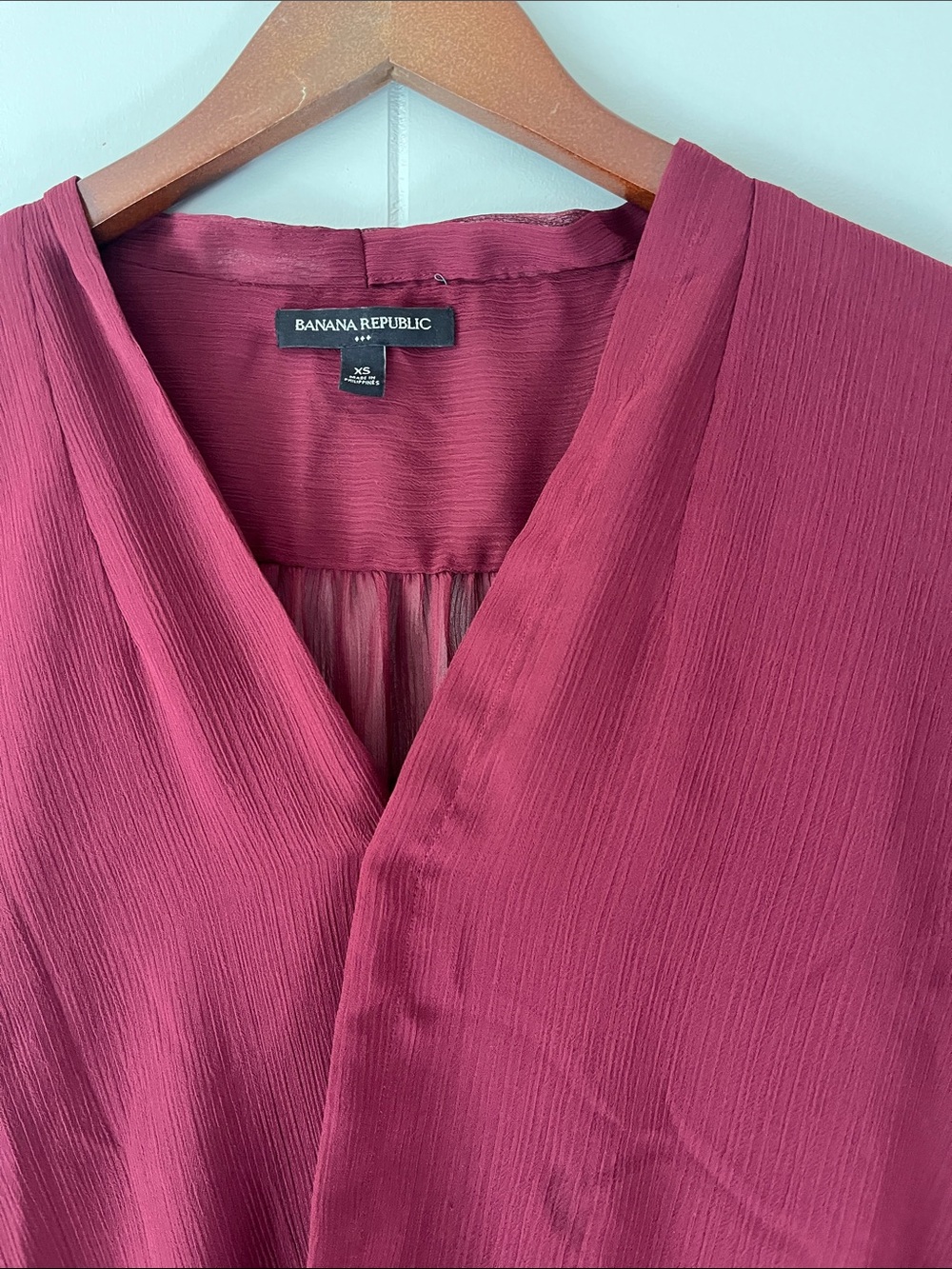 Banana Republic Raspberry Wrap-Front Blouse - Picture 3 of 11